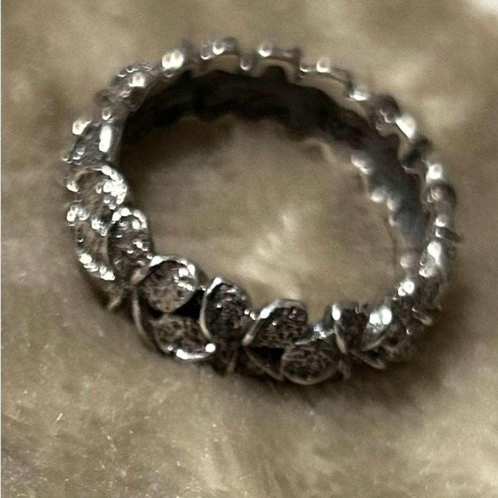 925 vintage Bali Legacy Sterling Silver Floral Band Ring size 7